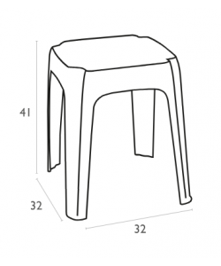 LUNA ΛΕΥΚΟ ΣΚΑΜΠΟ 32Χ32Χ41εκ.