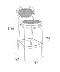 MARCEL 75εκ. ΣΚΑΜΠΟ WHITE ΠΟΛ/ΝΙΟΥ 45Χ52Χ106εκ.