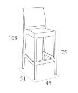 MAYA 75εκ. ΣΚΑΜΠΟ DARK GREY ΠΟΛ/ΝΙΟΥ 45Χ51Χ108εκ.