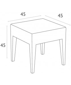 MIAMI TAUPE ΤΡΑΠΕΖΙ 45Χ45Χ45εκ. ΠΟΛ/ΝΙΟΥ