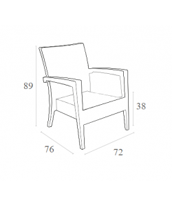 MIAMI WHITE ΠΟΛΥΘΡΟΝΑ 72Χ76Χ89εκ. ΠΟΛ/ΝΙΟΥ