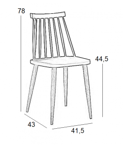 MIRELLA ΜΑΥΡΗ ΚΑΡΕΚΛΑ/ΡΡ/ΜΕΤΑΛΛΙΚΗ 41.5Χ43Χ78εκ.