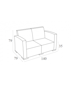 MONACO BROWN 2ΘΕΣΙΟΣ ΚΑΝΑΠΕΣ ΠΟΛ/ΝΙΟΥ 140X79X79εκ.