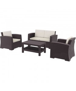 MONACO BROWN ΣΕΤ 2ΘΕΣΙΟΥ ΚΑΝΑΠΕ ΜΕ ΜΑΞ. ΠΟΛ/ΝΙΟΥ