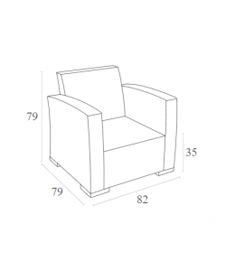 MONACO WHITE ΠΟΛΥΘΡΟΝΑ ΠΟΛ/ΝΙΟΥ 82X79X79εκ.
