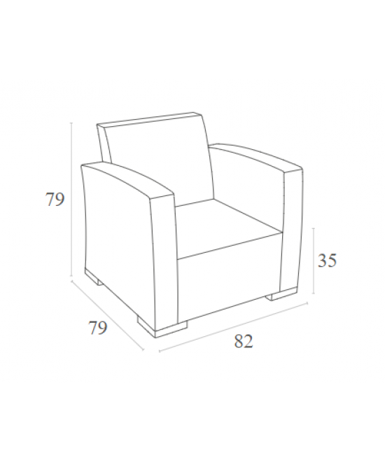 MONACO WHITE ΠΟΛΥΘΡΟΝΑ ΠΟΛ/ΝΙΟΥ 82X79X79εκ.