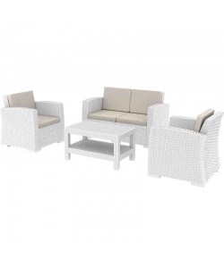 MONACO WHITE ΣΕΤ 2ΘΕΣΙΟΥ ΚΑΝΑΠΕ ΜΕ ΜΑΞ. ΠΟΛ/ΝΙΟΥ