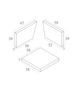 MONACO ΜΑΞΙΛΑΡΙΑ ΣΕΤ 3ΤΜΧ ΓΙΑ ΓΩΝΙΑ 67Χ59Χ39/59Χ39Χ7/58Χ58Χ7εκ.