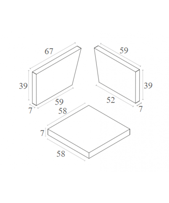 MONACO ΜΑΞΙΛΑΡΙΑ ΣΕΤ 3ΤΜΧ ΓΙΑ ΓΩΝΙΑ 67Χ59Χ39/59Χ39Χ7/58Χ58Χ7εκ.