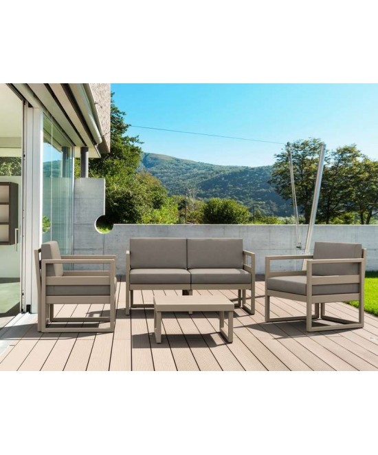 MYKONOS SET 2ΘΕΣ.TAUPE/ΜΑΞ. BEIGE(2ΘΕΣ.+2ΠΟΛ.+ΤΡΑΠ 65εκ.)