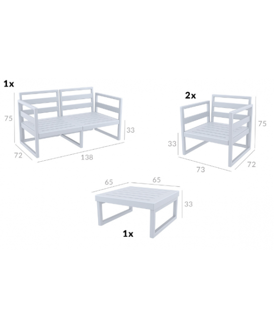 MYKONOS SET 2ΘΕΣ.TAUPE/ΜΑΞ. BEIGE(2ΘΕΣ.+2ΠΟΛ.+ΤΡΑΠ 65εκ.)