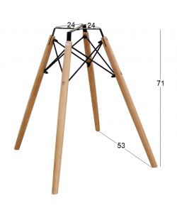 RANDY ΒΑΣΗ ΤΡΑΠΕΖΙΟΥ ΞΥΛΟ-ΜΕΤΑΛΛΟ 53Χ53Χ71εκ.