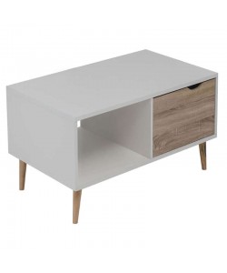 SIERA WHITE/S.OAK 100Χ60Χ38εκ.ΤΡΑΠΕΖΙ ΣΑΛΟΝΙΟΥ