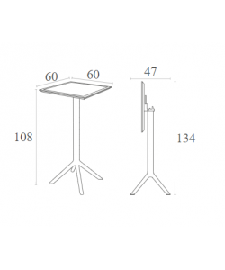SKY TAUPE BAR 60Χ60Χ108εκ.ΠΤΥΣ/ΝΟ ΤΡΑΠ. ΠΟΛ/ΝΙΟΥ