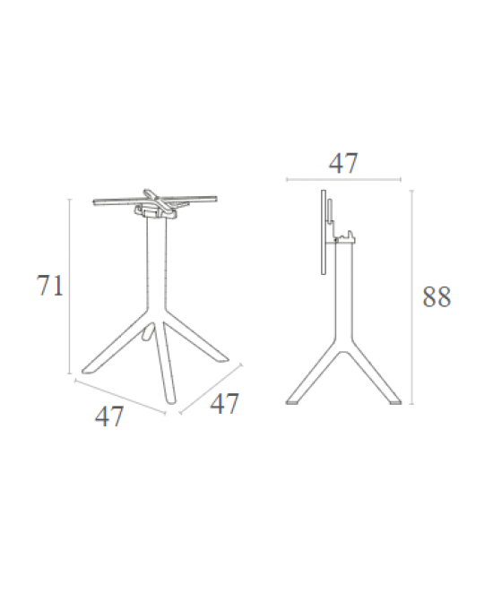 SKY BLACK ΒΑΣΗ ΠΤΥΣ/ΝΗ ΠΟΛ/ΝΙΟΥ 47Χ47Χ71εκ.
