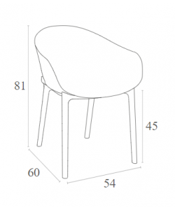 SKY DARK GREY(Σ4)ΠΟΛΥΘΡΟΝΑ ΠΟΛ/ΝΙΟΥ 54X60X81εκ.