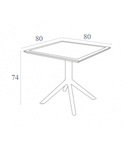 SKY TAUPE 80X80X74εκ. ΤΡΑΠΕΖΙ ΠΟΛ/ΝΙΟΥ