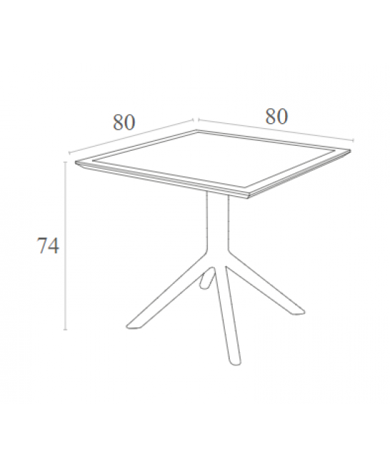SKY TAUPE 80X80X74εκ. ΤΡΑΠΕΖΙ ΠΟΛ/ΝΙΟΥ