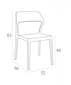 SNOW DARK GREY ΚΑΡΕΚΛΑ ΠΟΛ/ΝΙΟΥ 52X56X83εκ.