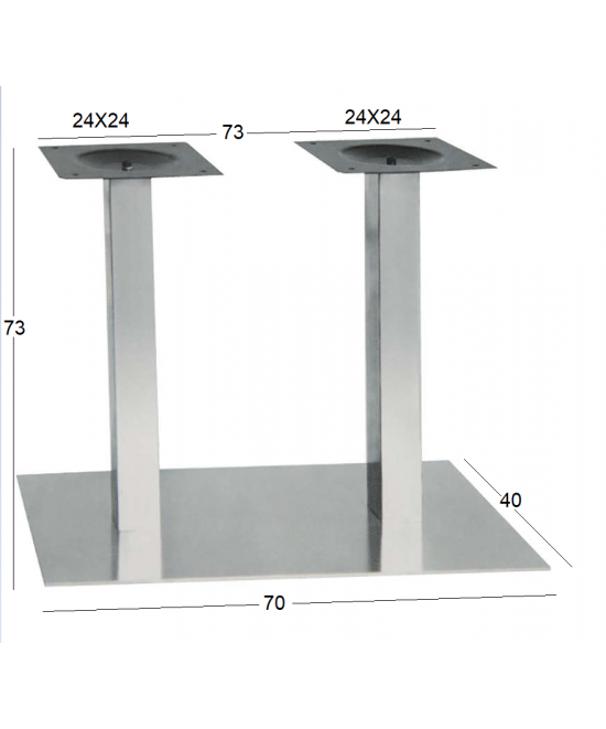 SONORA 70Χ40Χ73εκ.ΜΑΚΡ/ΝΗ ΒΑΣΗ INOX