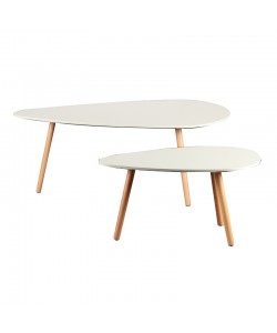 TAMY ΣΕΤ 2τμχ. WHITE 116Χ65Χ45 & 75Χ43Χ40εκ. ΤΡΑΠΕΖΙ ΣΑΛΟΝΙΟΥ