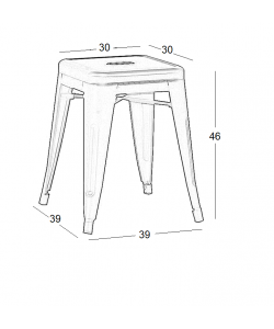 TEXAS ΣΚΑΜΠΟ 46εκ. ΜΑΥΡΟ ΜΑΤ ΜΕΤΑΛΛΙΚΟ 39Χ39X46εκ.