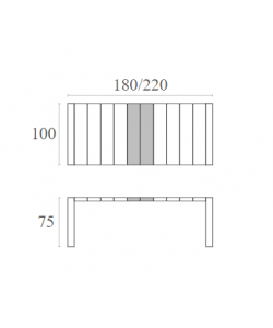 VEGAS DARK GREY 100X180/220Χ75εκ. ΕΠΕΚΤ.ΤΡΑΠΕΖΙ ΠΟΛ/ΝΙΟΥ