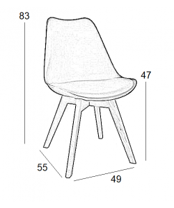 Καρέκλα Τραπεζαρίας Ξύλινη 4τμχ Billy Beige Ύφασμα 49x55x47-83εκ.