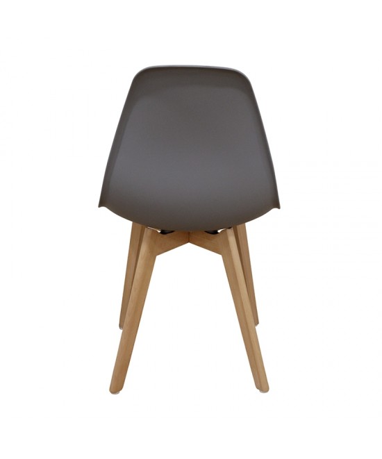 Καρέκλα Τραπεζαρίας Ξύλινη 4τμχ Loft Plus Γκρί PP 46x46x41-81εκ.