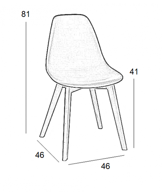 Καρέκλα Τραπεζαρίας Ξύλινη 4τμχ Loft Plus Λευκό PP 46x46x41-81εκ.
