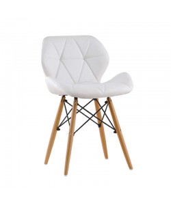 Καρέκλα Τραπεζαρίας Ξύλινη 4τμχ Margo Λευκό PU 39x52x72εκ.