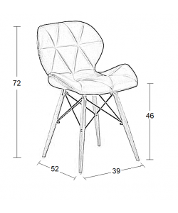 Καρέκλα Τραπεζαρίας Ξύλινη 4τμχ Margo Λευκό PU 39x52x72εκ.