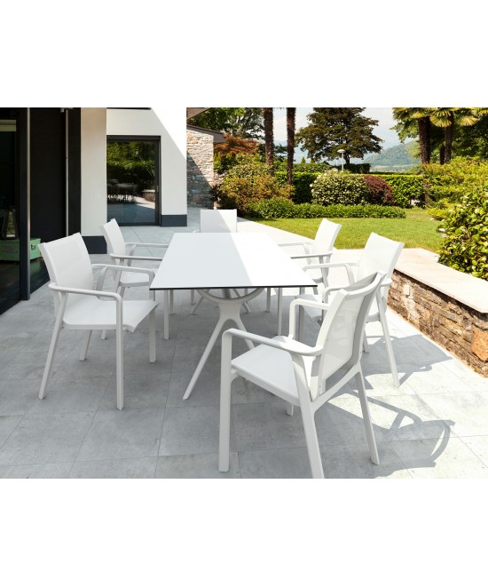 Σετ Τραπεζαρίας 7τμχ Air Pacific White 180X90X74εκ. Σετ Τραπεζαρίας 7τμχ Air Pacific White 180X90X74εκ.