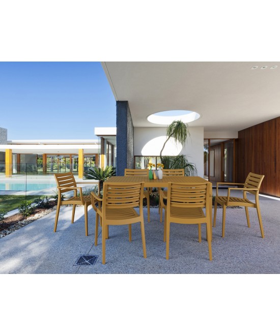 Σετ Τραπεζαρίας 7τμχ Ares Artemis Black 140Χ80Χ75εκ.