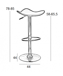 Σκαμπό Μπάρ 2τμχ Bar5 Cream Pvc 44x44x85εκ.