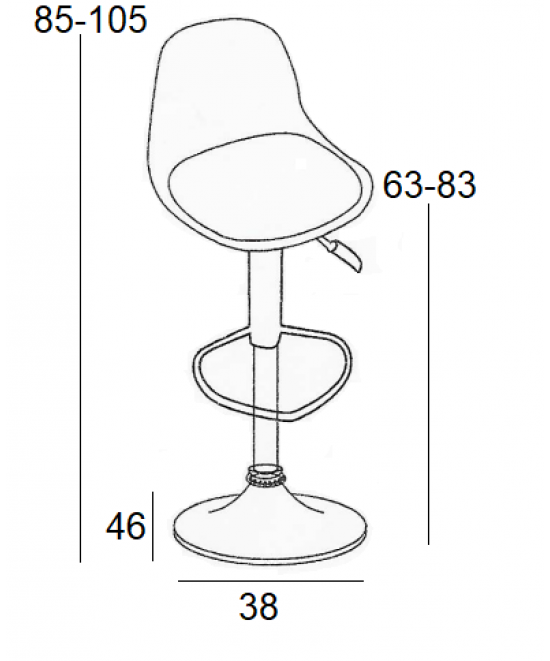 Σκαμπό Μπάρ 2τμχ Bar88 Γκρί Ύφασμα 38x46x105εκ.