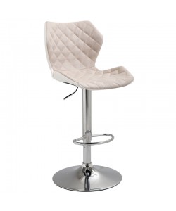 Σκαμπό Μπάρ 2τμχ Bar90 Εκρού Ύφασμα 47x50x114εκ.