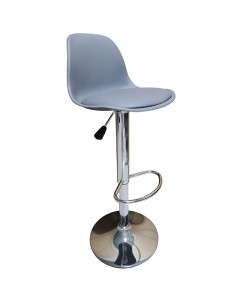 Σκαμπό Μπάρ 2τμχ Bar92 Grey Pu/Pp 37x33x102εκ.