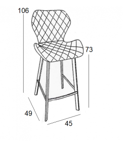 Σκαμπό Μπάρ 2τμχ Martin 73εκ. Μαύρο Ύφασμα 45x49x73-106εκ.