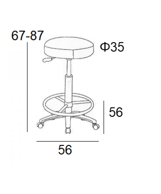 Σκαμπό Μπάρ 2τμχ ST100 Μαύρο Pu 56x56x87εκ.