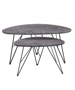 NANCY CONCRETE MDF ΣΕΤ 2 ΤΡΑΠΕΖΑΚΙΑ 90X60X45-60X40X39εκ.