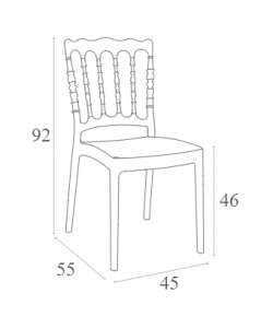 NAPOLEON BLACK ΚΑΡΕΚΛΑ ΠΟΛ/ΝΙΟΥ 45X55X92εκ.