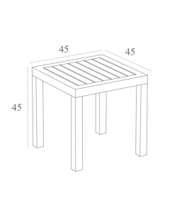 OCEAN TAUPE ΤΡΑΠΕΖΙ 45Χ45Χ45εκ. ΠΟΛ/ΝΙΟΥ