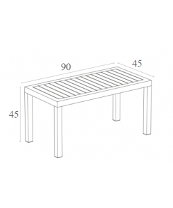OCEAN WHITE ΤΡΑΠΕΖΙ 90Χ45Χ45εκ. ΠΟΛ/ΝΙΟΥ