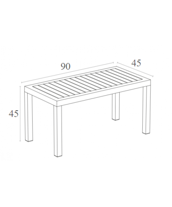 OCEAN WHITE ΤΡΑΠΕΖΙ 90Χ45Χ45εκ. ΠΟΛ/ΝΙΟΥ