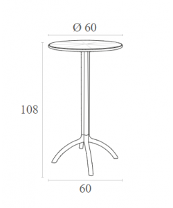 OCTOPUS BAR Φ60Χ108εκ.TAUPE ΠΟΛ/ΝΙΟΥ