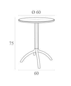 OCTOPUS Φ60Χ75εκ. BLACK ΤΡΑΠΕΖΙ ΠΟΛ/ΝΙΟΥ