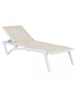 PACIFIC ΞΑΠΛΩΣΤΡΑ WHITE/TAUPE ΠΟΛ/ΝΙΟΥ 193X68X35εκ.