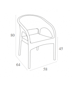 PANAMA WHITE ΠΟΛΥΘΡΟΝΑ ΠΟΛ/ΝΙΟΥ 58X64X80εκ.