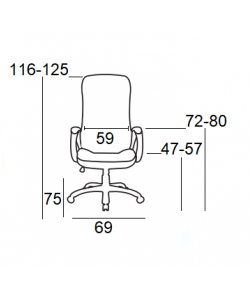A5200 ΜΑΥΡO PU ΠΟΛΥΘΡΟΝΑ ΓΡΑΦΕΙΟΥ 69X75X47-116/57-125εκ.